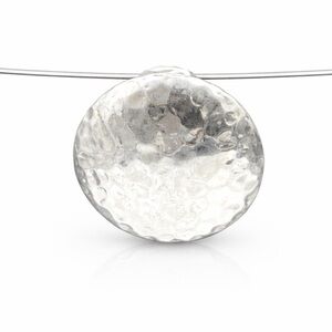 Vintage SILPADA - Sterling silver - hammered hollow - puffy SLIDE PENDANT